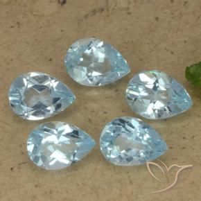 Gemas de Topacio Azul Cielo natural de 4.14 ct, En forma de pera, VVS-VS
