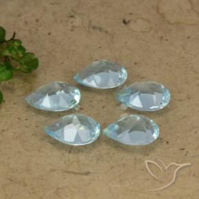 Gemas de Topacio Azul Cielo natural de 4.14 ct, En forma de pera, VVS-VS