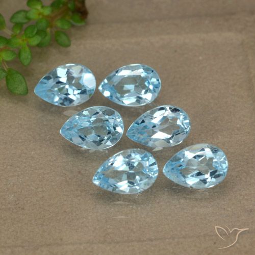 3.10ctw Natural Azul Cielo Topacio, En forma de pera, VVS-VS