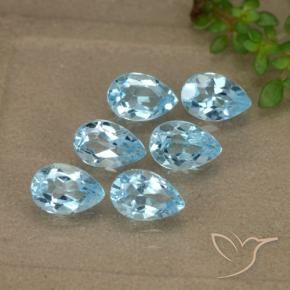 Gemas de Topacio Azul Cielo natural de 3.10 ct, En forma de pera, VVS-VS