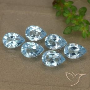 Gemas de Topacio Azul Cielo natural de 3.06 ct, En forma de pera, VVS-VS