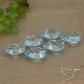 Gemas de Topacio Azul Cielo natural de 3.06 ct, En forma de pera, VVS-VS