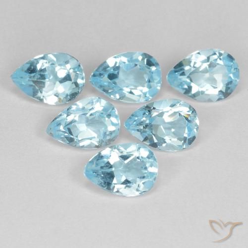 3.29ctw Natural Azul Cielo Topacio, En forma de pera, VS