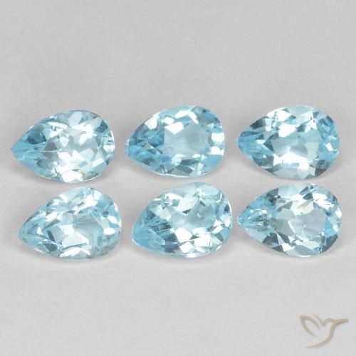 Gemas de Topacio Azul Cielo natural de 3.29 ct, En forma de pera, VS