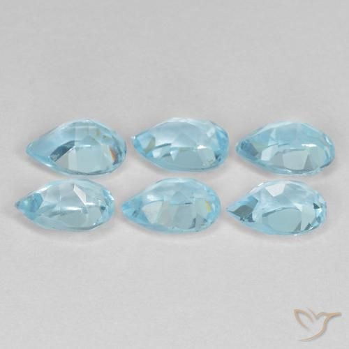 Gemas de Topacio Azul Cielo natural de 3.29 ct, En forma de pera, VS
