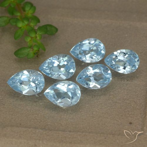 3.20ctw Natural Azul Cielo Topacio, En forma de pera, VVS-VS