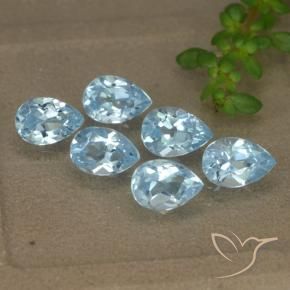 Gemas de Topacio Azul Cielo natural de 3.20 ct, En forma de pera, VVS-VS