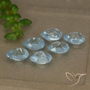 Gemas de Topacio Azul Cielo natural de 3.20 ct, En forma de pera, VVS-VS