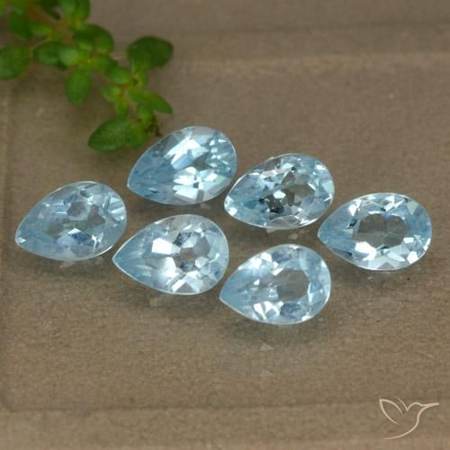 3.20ctw Natural Azul Suizo Topacio, En forma de pera, VS