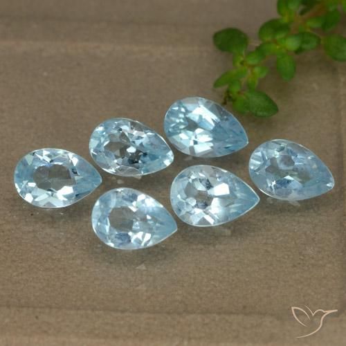 Gemas de Topacio Azul Suizo natural de 3.20 ct, En forma de pera, VS