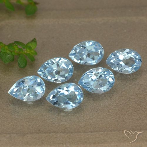 3.37ctw Natural Azul Cielo Topacio, En forma de pera, VVS-VS