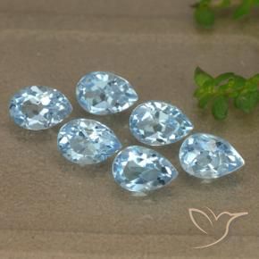Gemas de Topacio Azul Cielo natural de 3.37 ct, En forma de pera, VVS-VS