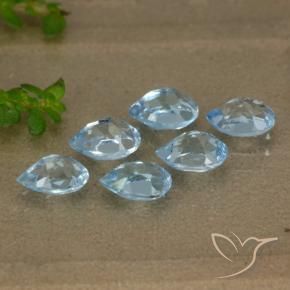 Gemas de Topacio Azul Cielo natural de 3.37 ct, En forma de pera, VVS-VS