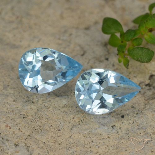 1.45ctw Natural Azul Cielo Topacio, En forma de pera, VVS-VS