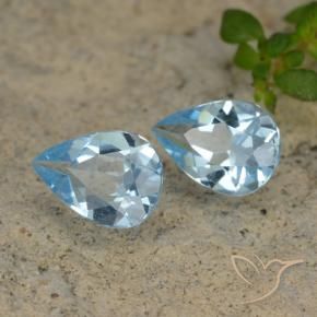 Gemas de Topacio Azul Cielo natural de 1.45 ct, En forma de pera, VVS-VS