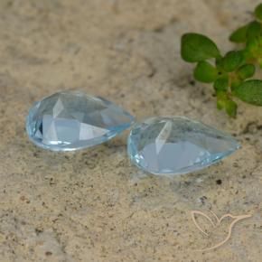 Gemas de Topacio Azul Cielo natural de 1.45 ct, En forma de pera, VVS-VS