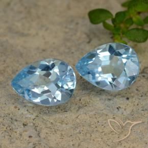 Gemas de Topacio Azul Cielo natural de 1.85 ct, En forma de pera, VVS-VS
