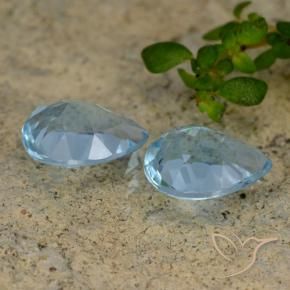 Gemas de Topacio Azul Cielo natural de 1.85 ct, En forma de pera, VVS-VS