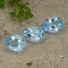 Gemas de Topacio Azul Cielo natural de 2.67 ct, En forma de pera, VVS-VS