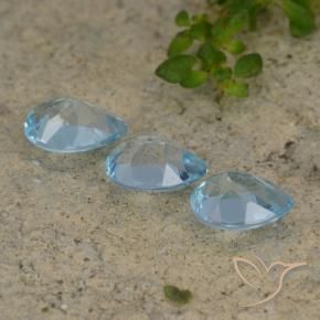 Gemas de Topacio Azul Cielo natural de 2.67 ct, En forma de pera, VVS-VS