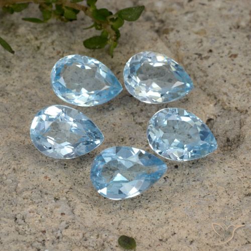 4.19ctw Natural Azul Suizo Topacio, En forma de pera, VVS-VS