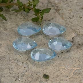 Gemas de Topacio Azul Suizo natural de 4.19 ct, En forma de pera, VVS-VS
