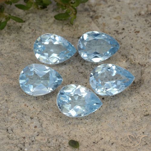 3.87ctw Natural Azul Cielo Topacio, En forma de pera, VVS-VS