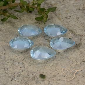 Gemas de Topacio Azul Cielo natural de 3.87 ct, En forma de pera, VVS-VS