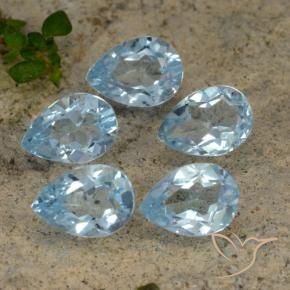 Gemas de Topacio Azul Cielo natural de 4.00 ct, En forma de pera, VVS-VS