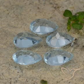 Gemas de Topacio Azul Cielo natural de 4.00 ct, En forma de pera, VVS-VS