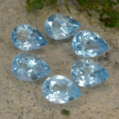 5.01ctw Natural Azul Cielo Topacio, En forma de pera, VVS-VS