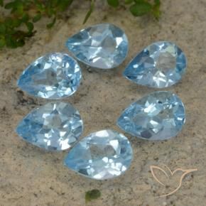 Gemas de Topacio Azul Cielo natural de 5.01 ct, En forma de pera, VVS-VS