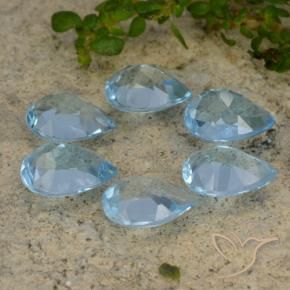 Gemas de Topacio Azul Cielo natural de 5.01 ct, En forma de pera, VVS-VS