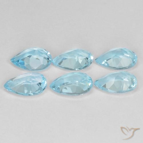 Gemas de Topacio Azul Cielo natural de 4.35 ct, En forma de pera, VVS-VS
