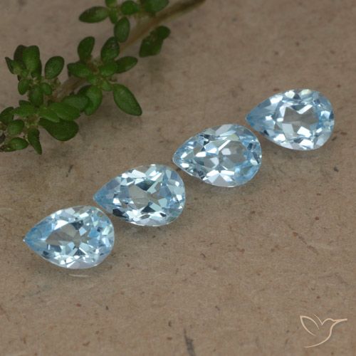 2.31ctw Natural Azul Cielo Topacio, En forma de pera, VVS-VS