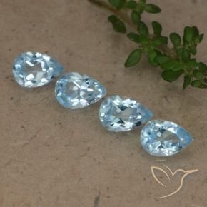 Gemas de Topacio Azul Cielo natural de 2.31 ct, En forma de pera, VVS-VS