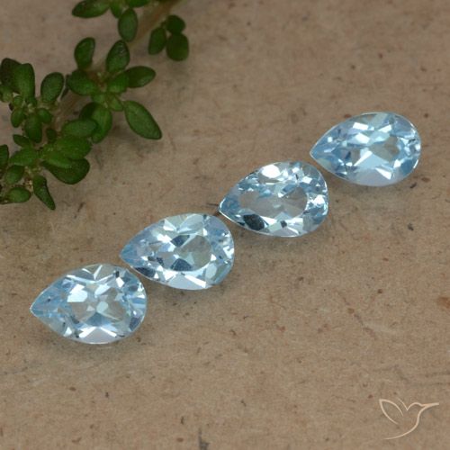 2.27ctw Natural Azul Suizo Topacio, En forma de pera, VVS-VS