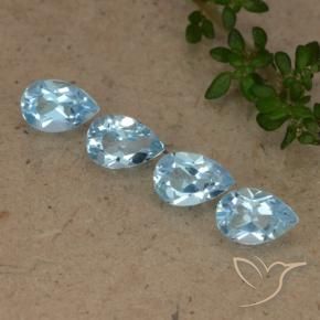 Gemas de Topacio Azul Suizo natural de 2.27 ct, En forma de pera, VVS-VS