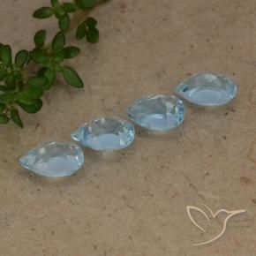 Gemas de Topacio Azul Suizo natural de 2.27 ct, En forma de pera, VVS-VS