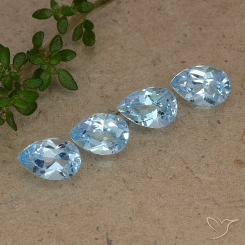 2.14ctw Natural Azul Suizo Topacio, En forma de pera, VVS-VS