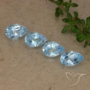 Gemas de Topacio Azul Suizo natural de 2.14 ct, En forma de pera, VVS-VS
