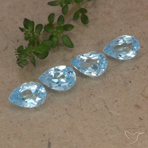 2.20ctw Natural Azul Cielo Topacio, En forma de pera, VVS-VS