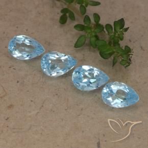 Gemas de Topacio Azul Cielo natural de 2.20 ct, En forma de pera, VVS-VS