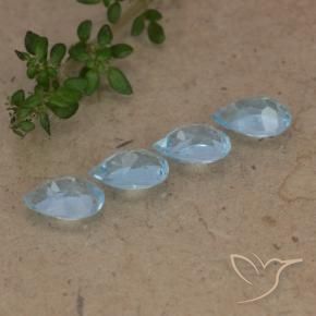Gemas de Topacio Azul Cielo natural de 2.20 ct, En forma de pera, VVS-VS