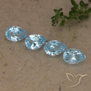 Gemas de Topacio Azul Suizo natural de 2.09 ct, En forma de pera, VVS-VS