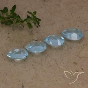 Gemas de Topacio Azul Suizo natural de 2.09 ct, En forma de pera, VVS-VS