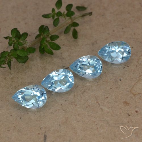 2.28ctw Natural Azul Cielo Topacio, En forma de pera, VVS-VS