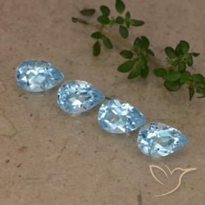 Gemas de Topacio Azul Cielo natural de 2.28 ct, En forma de pera, VVS-VS
