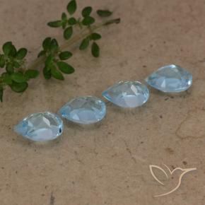 Gemas de Topacio Azul Cielo natural de 2.28 ct, En forma de pera, VVS-VS