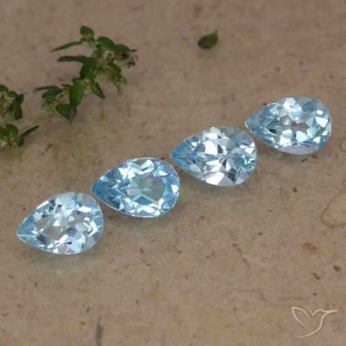 2.36ctw Natural Azul Suizo Topacio, En forma de pera, VVS-VS
